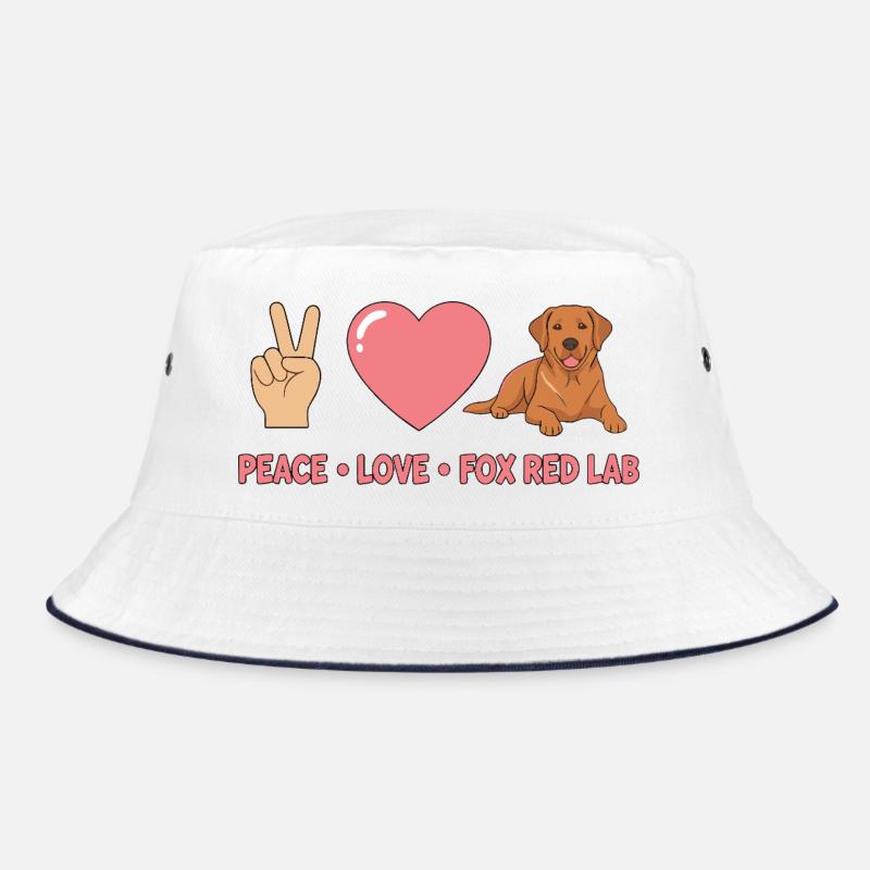 Peace Love Fox Red Lab Bucket Hat