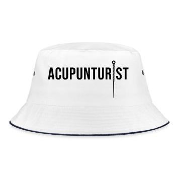 Akupunkteur, professionell lizenzierte TCM-Praxis - Bucket Hat - Weiß/Navy - Vorne
