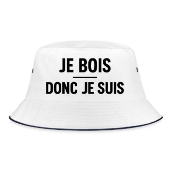 I drink so I'm humorous aperitif - Bucket Hat - white/navy - Front