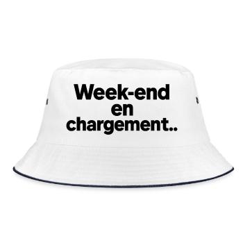 Weekend in charge - Bucket Hat - white/navy - Front
