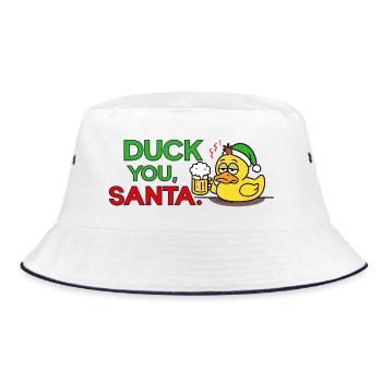 Duck you, Santa. Anti Christmas Fuck XMas Saying - Bucket Hat - white/navy - Front