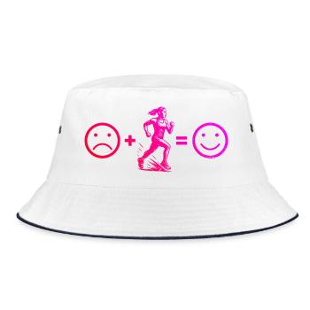 Rennen Power Running Design - Bucket Hat - Weiß/Navy - Vorne