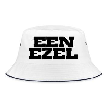 A VERY Geometric Block Typography - Bucket Hat - white/navy - Front