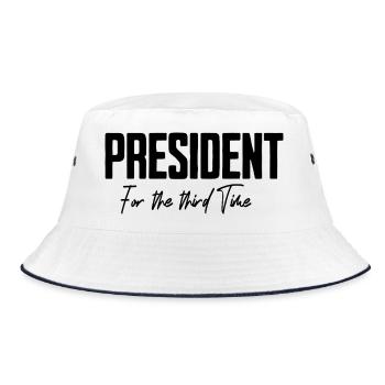 President for the third time in the USA - Bucket Hat - white/navy - Front
