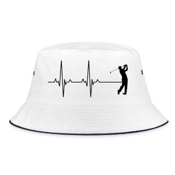 Golf Heartbeat Golfing Women - Bucket Hat - white/navy - Front