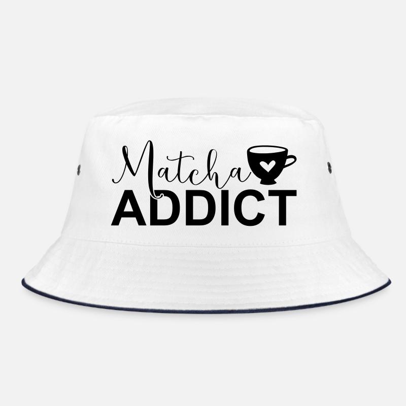 Matcha Addict SVG – Matcha Lover Design - Bob - blanc/marine
