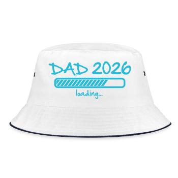Dad 2026 invites pregnancy announcement baby - Bucket Hat - white/navy - Front