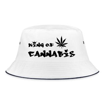 Der König des Cannabis - Bucket Hat - Weiß/Navy - Vorne
