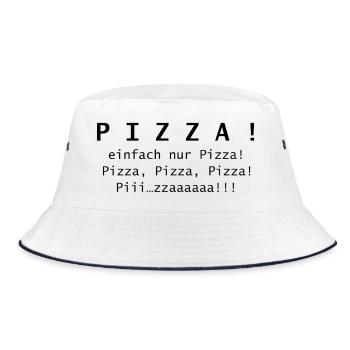 Pizza! einfach nur Pizza. - Bucket Hat - Weiß/Navy - Vorne