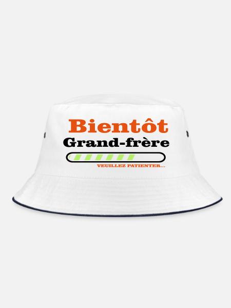 Bald ein großer Bruder - Bucket Hat - Weiß/Navy - Vorne