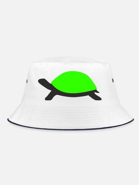 Drawn Turtle - Bucket Hat - white/navy - Front