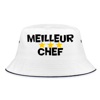 Bester Koch - Bucket Hat - Weiß/Navy - Vorne