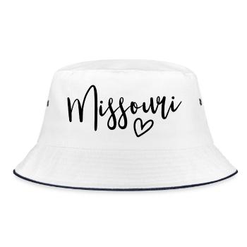 Missouri Heart Women's Love Missouri - Bucket Hat - white/navy - Front