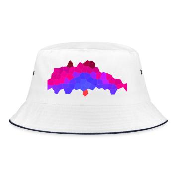 Berry Neon Horizon - Bucket Hat - white/navy - Front