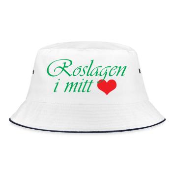 Roslagen in the middle – coastal romance in green - Bucket Hat - white/navy - Front