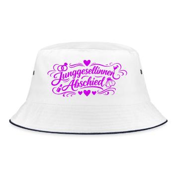 Junggesellinnenabschied Bachelorette Party - Bucket Hat - Weiß/Navy - Vorne