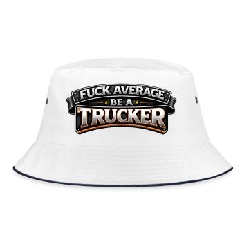 Stolzer Trucker – Leidenschaft auf der Straße - Bucket Hat - Weiß/Navy - Vorne