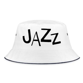 Jazz music typography logo design - Bucket Hat - white/navy - Front