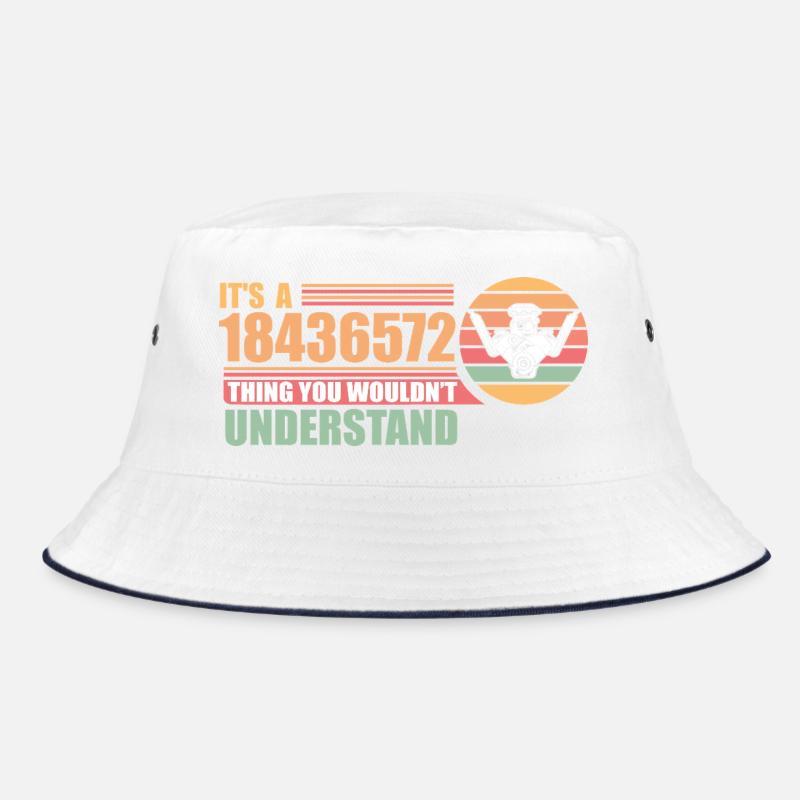 18436572 - V8 Engine Car Enthusiasts Mechanics Bucket Hat