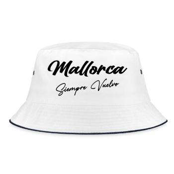 Mallorca - Bucket Hat - Weiß/Navy - Vorne