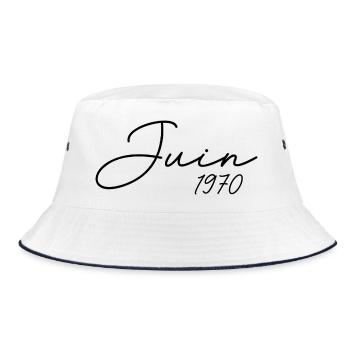 1970 Birthday June 1970 Gift June 1970 - Bucket Hat - white/navy - Front