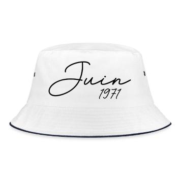 1971 Birthday June 1971 Gift June 1971 - Bucket Hat - white/navy - Front