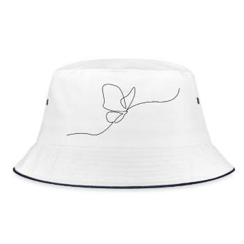 Papillon minimaliste dans l’art en ligne - Bob - blanc/marine - Devant
