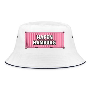 Hafen Hamburg Pink Container - Bucket Hat - Weiß/Navy - Vorne