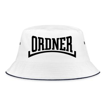 Ordner (Ordnung / Security / Konkav / Black) - Bucket Hat - Weiß/Navy - Vorne