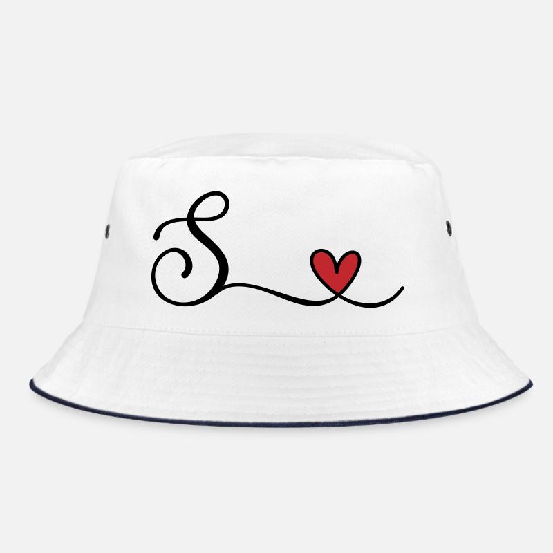 Buchstabe S Monogramm mit Herz Bucket Hat