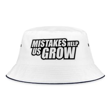 Mistakes Help Us Grow Funny Motivational Growth - Bucket Hat - white/navy - Front