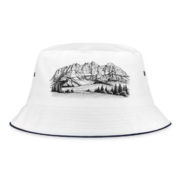 Silhouette Wilder Kaiser | Kaisergebirge Design | - Bob - blanc/marine - Devant