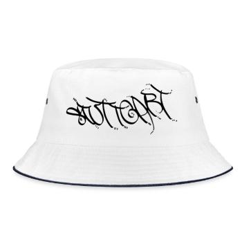 Trendiges Stuttgart T-Shirt - Bucket Hat - Weiß/Navy - Vorne