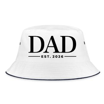 Dad Est. 2026 | Father | Father's Day - Bucket Hat - white/navy - Front