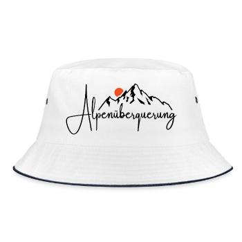 Alpen Überquerung - Wandern - Bucket Hat - Weiß/Navy - Vorne