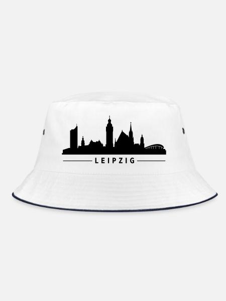 Leipzig Skyline - Bucket Hat - Weiß/Navy