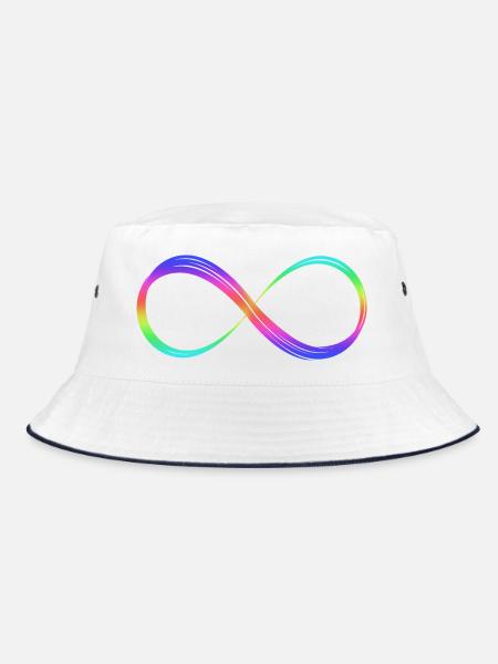 Infinity Rainbow Pride LGBTQ+ Statement - Bucket Hat - Weiß/Navy