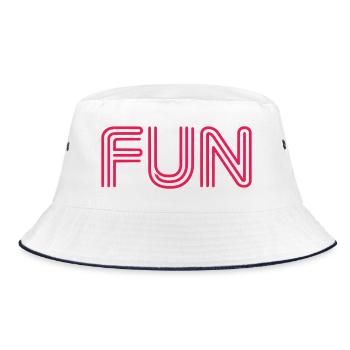 Fun Slogan - Spass - funny - Spaß - Bucket Hat - Weiß/Navy - Vorne