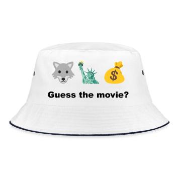 Wolf Freedom and Profit – rate mal, was ist der Film? - Bucket Hat - Weiß/Navy - Vorne