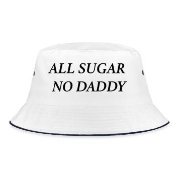 all sugar no daddy - Bucket Hat - Weiß/Navy - Vorne