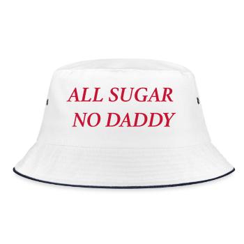 all sugar no daddy (rot) - Bucket Hat - Weiß/Navy - Vorne