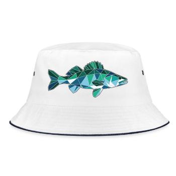 Poly Stil Zander - Bucket Hat - Weiß/Navy - Vorne