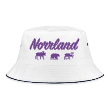 Norrland Lettering Silhouette Sweden Purple - Bucket Hat - white/navy - Front