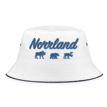 Norrland Lettering Silhouette Sweden Blue - Bucket Hat - white/navy - Front