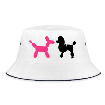 un caniche et un ballon-caniche - Bob - blanc/marine - Devant
