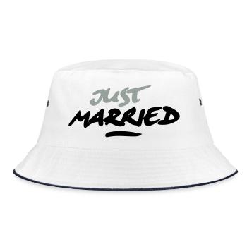 just married 2C - Bucket Hat - Weiß/Navy - Vorne