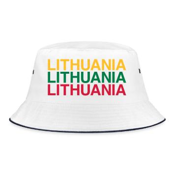 LITHUANIA Lithuania flag - Bucket Hat - white/navy - Front