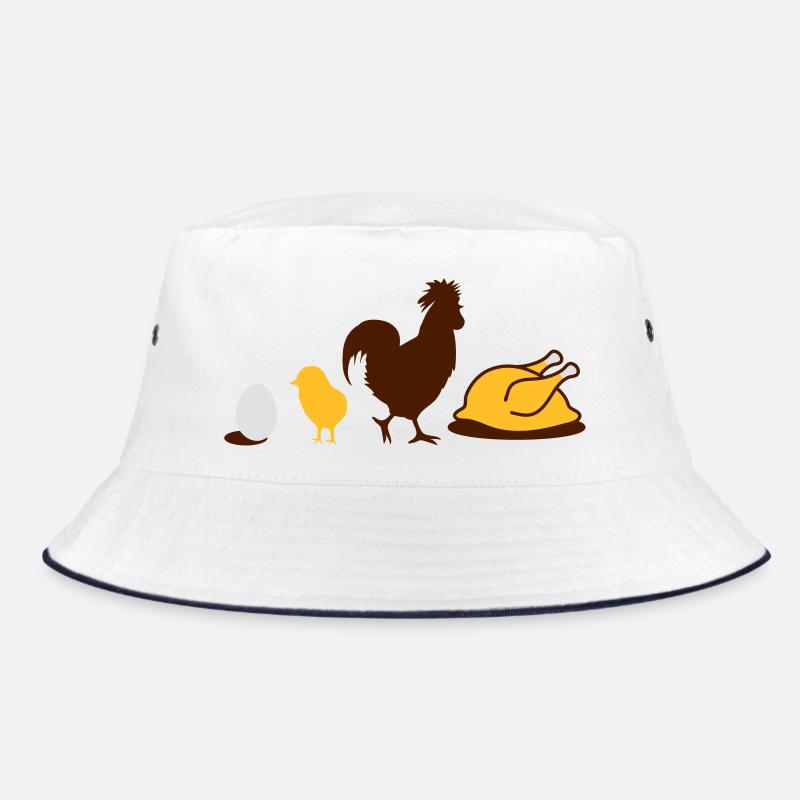 Egg,chick, rooster and chicken poultry Evolution Bucket Hat