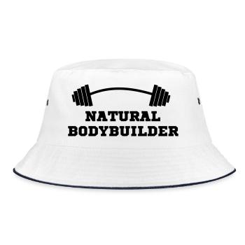 bodybuilder, bodybuilding, fitness, workout, beast - Bucket Hat - white/navy - Front