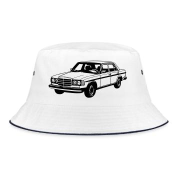 MB W123 , Youngtimer / Oldtimer ...(25) - Bucket Hat - Weiß/Navy - Vorne